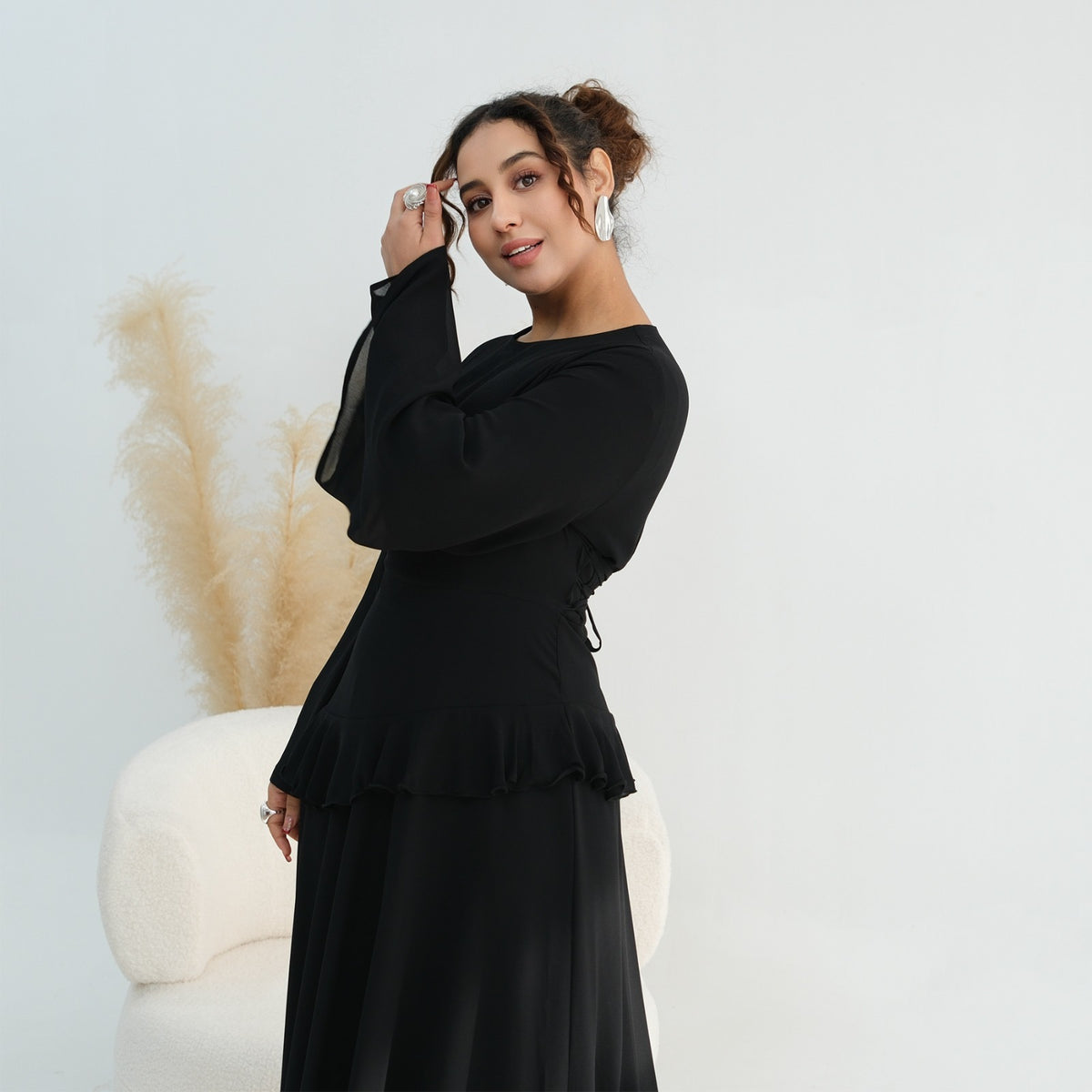 AMARA CHIFFON DRESS BLACK