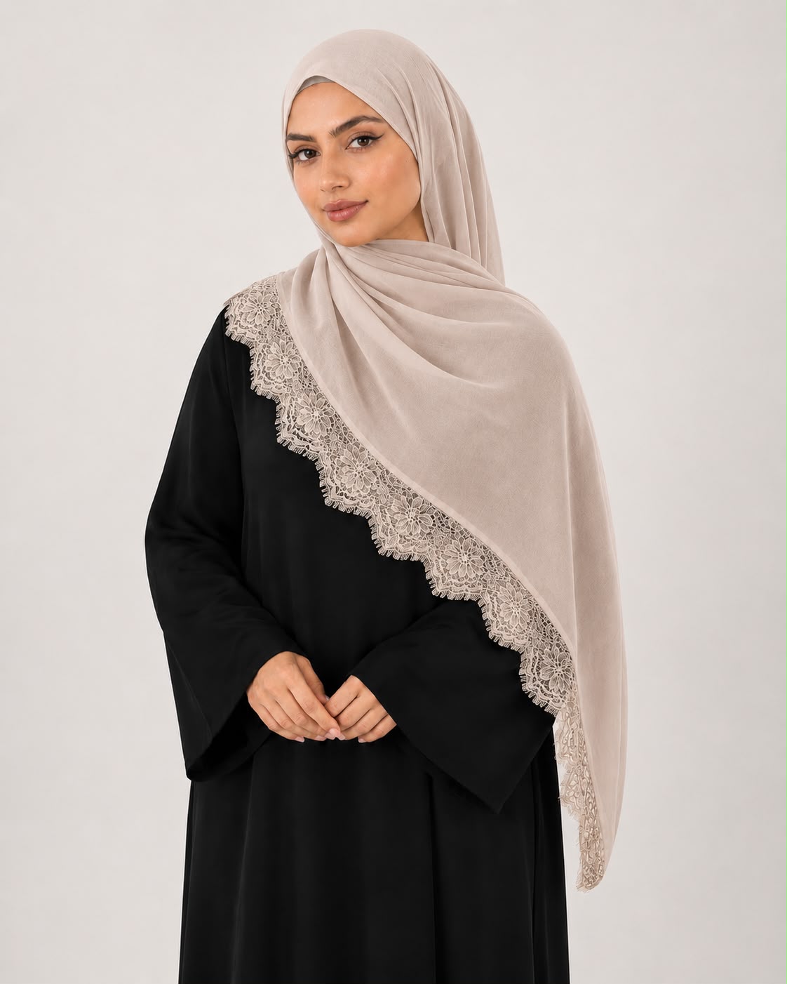 MODAL LACE HIJAB -BLUSH PETAL