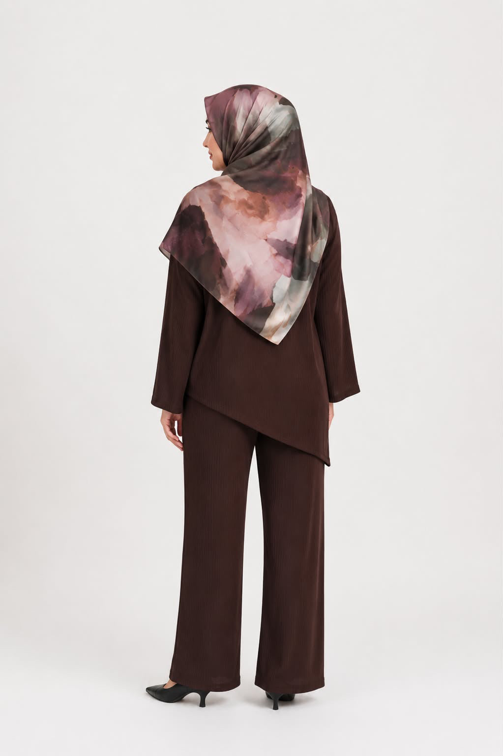 SLANT LINE CO-ORD SET: BURGUNDY