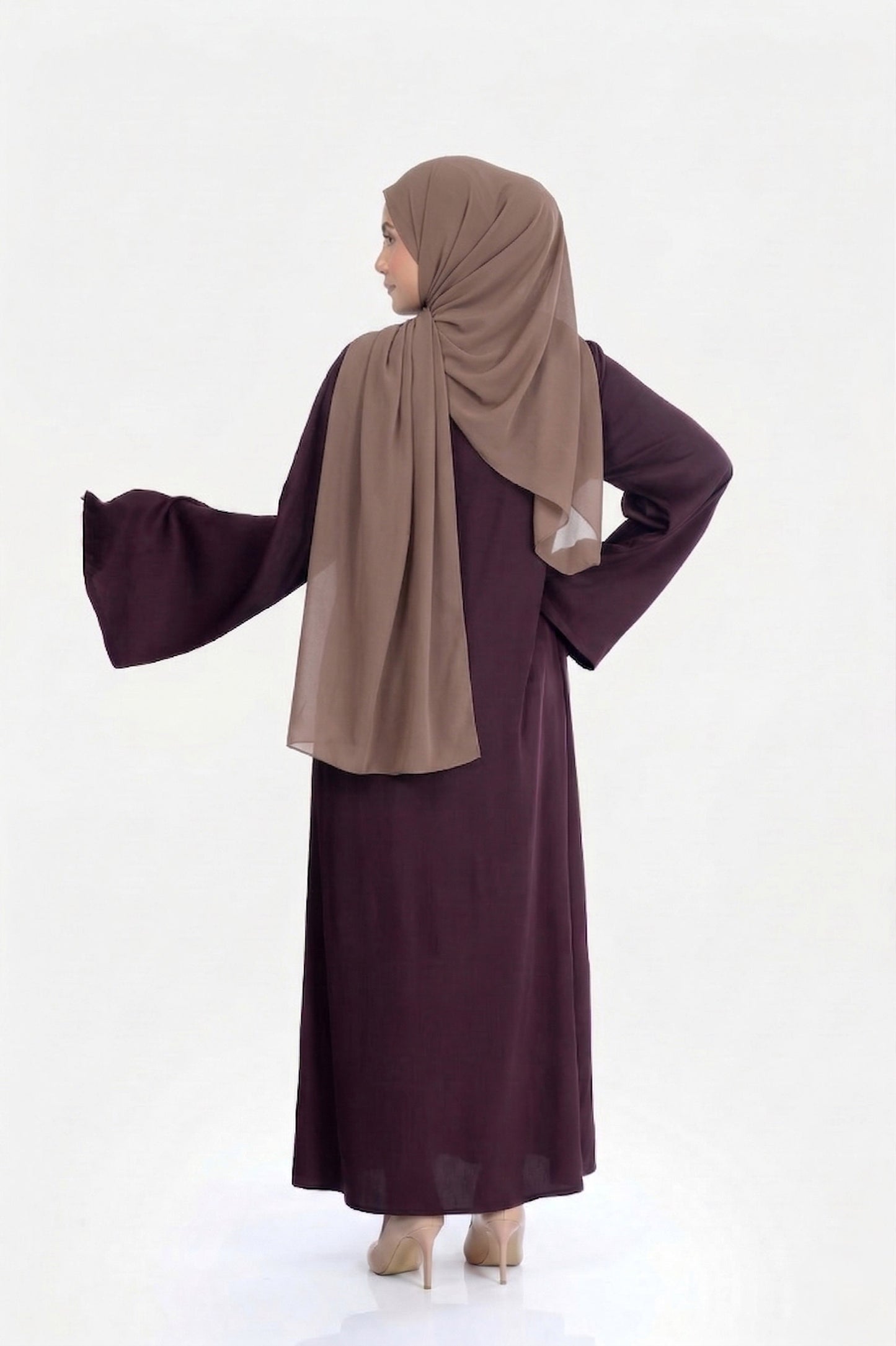 Ruby Maroon Haya Satin Dress
