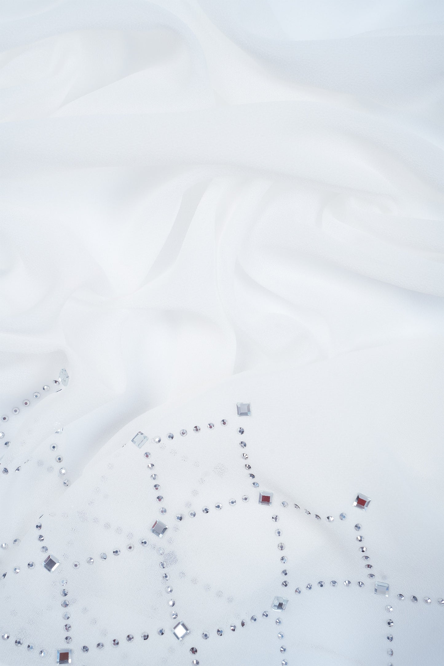 Milk White Noor Luxe Hijab (Stoned Heavy Chiffon)