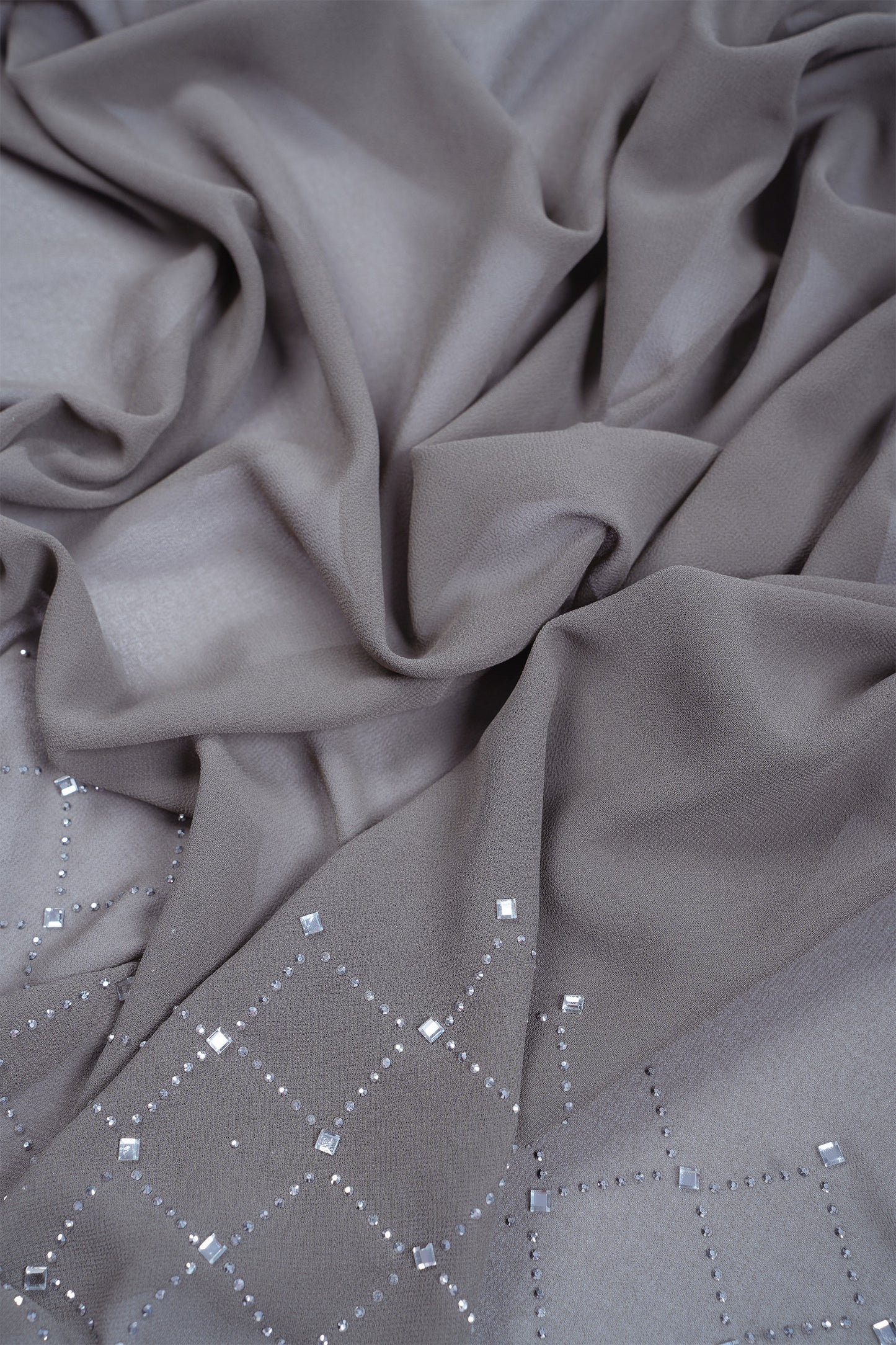 Dusty Green Noor Luxe Hijab (Stoned Heavy Chiffon)