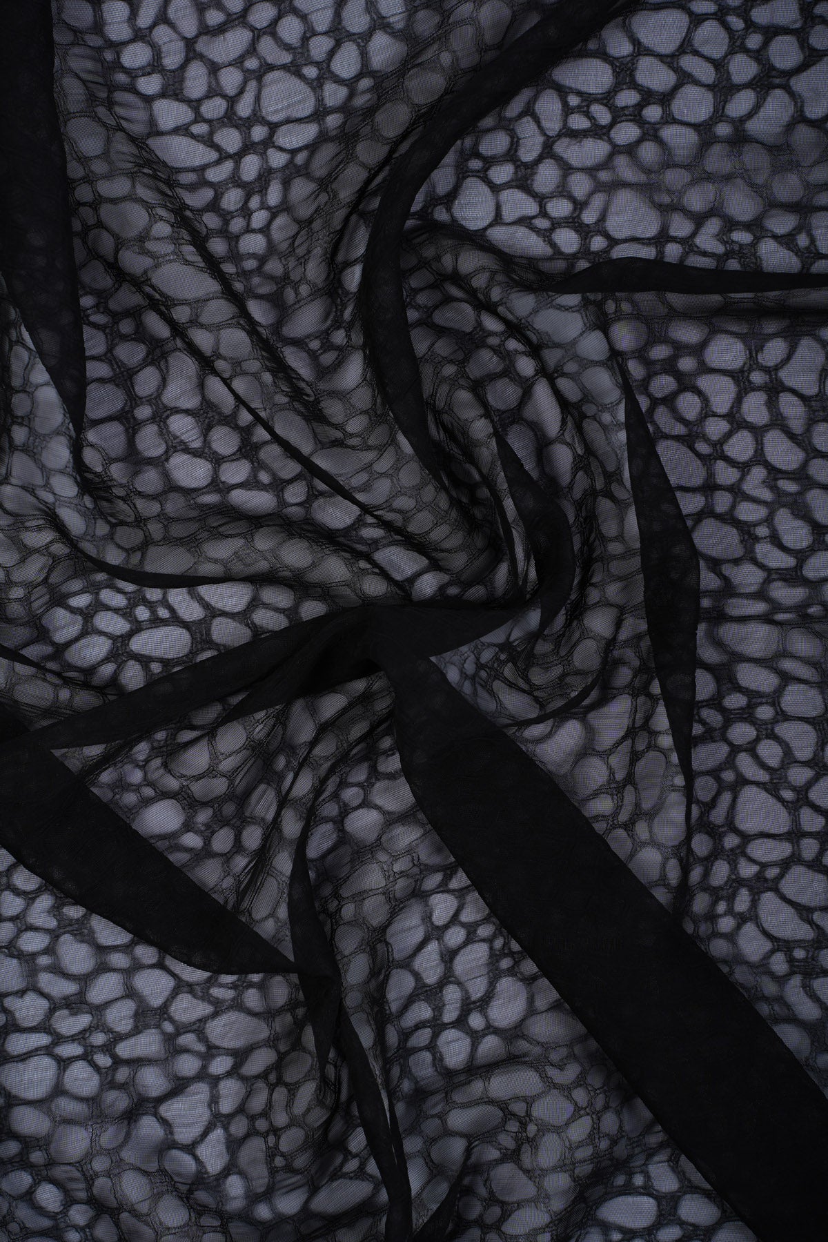 Black Grey Luxe Texture Chiffon Hijab