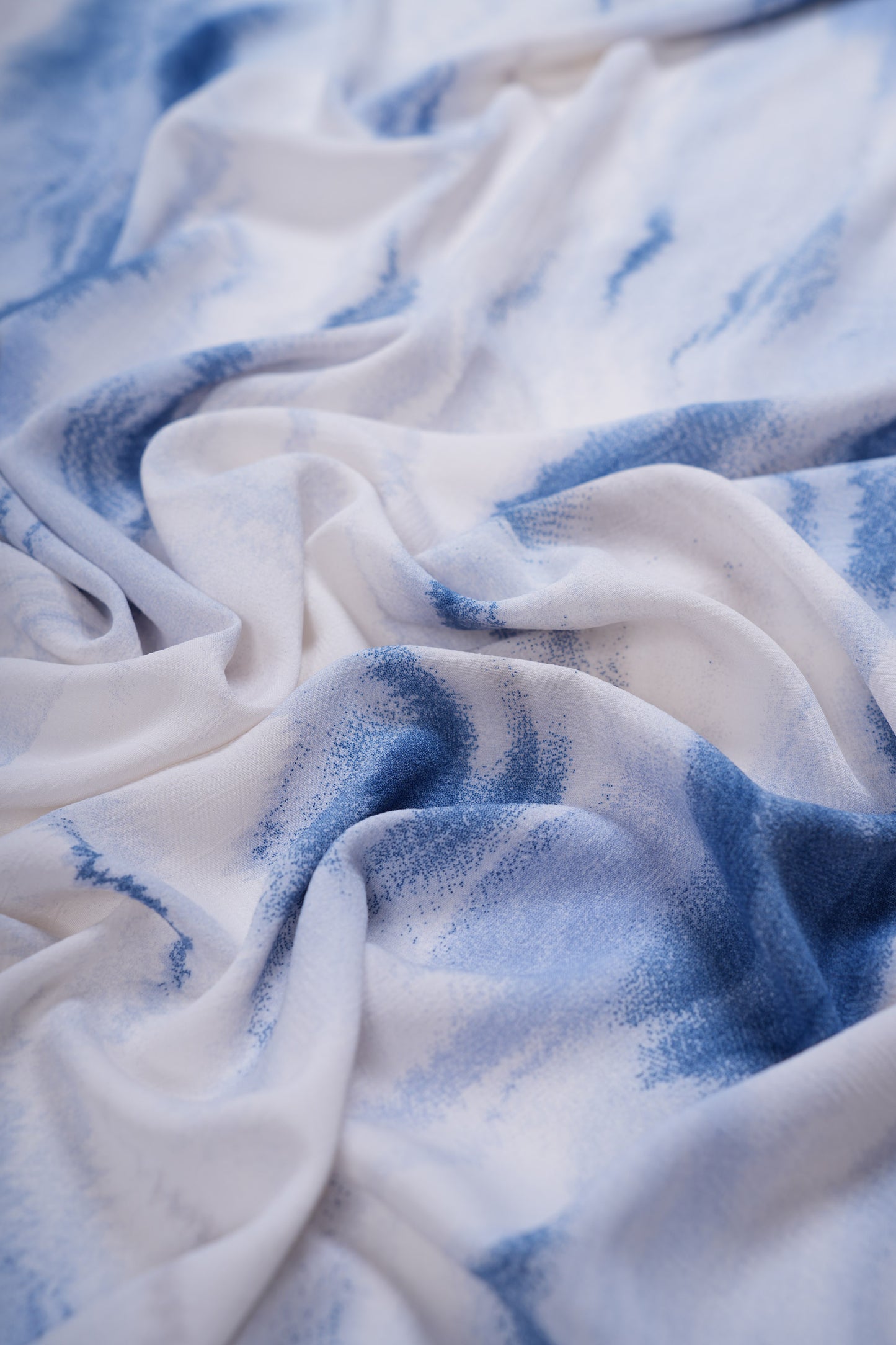 Mist Blue Luxury Printed Chiffon Hijab
