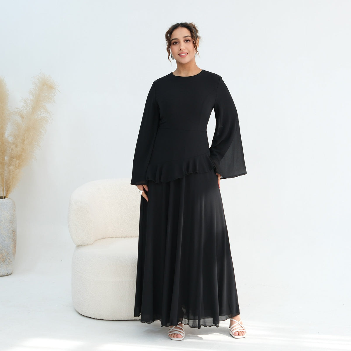 AMARA CHIFFON DRESS BLACK