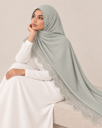 SAGE GREEN MODAL LACE HIJAB