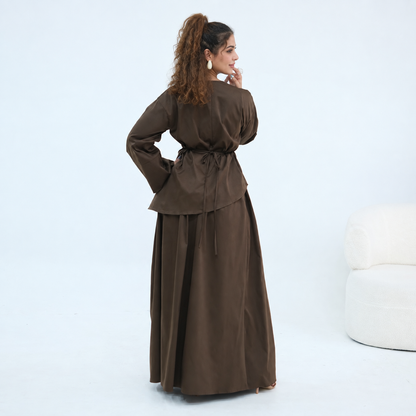 NOURA BROWN SKIRT SET