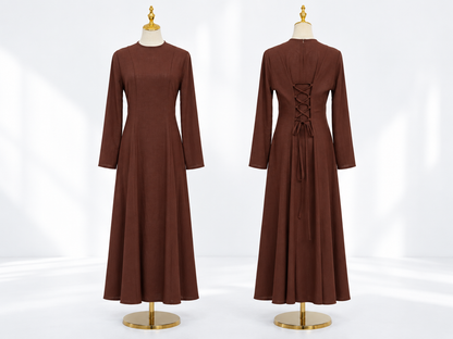 THE ELARA DRESS - BROWN