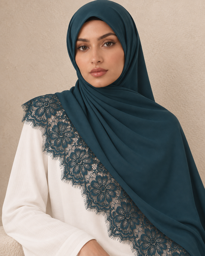 DEEP TEAL MODAL LACE HIJAB