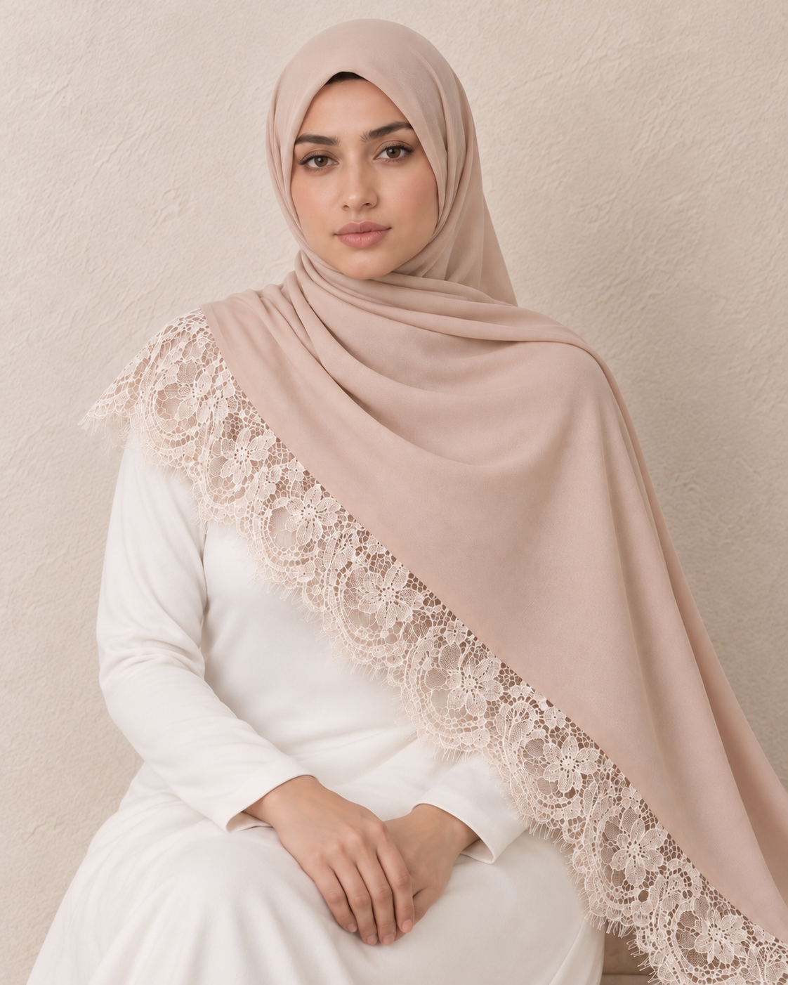 BLUSH PETAL MODAL LACE HIJAB