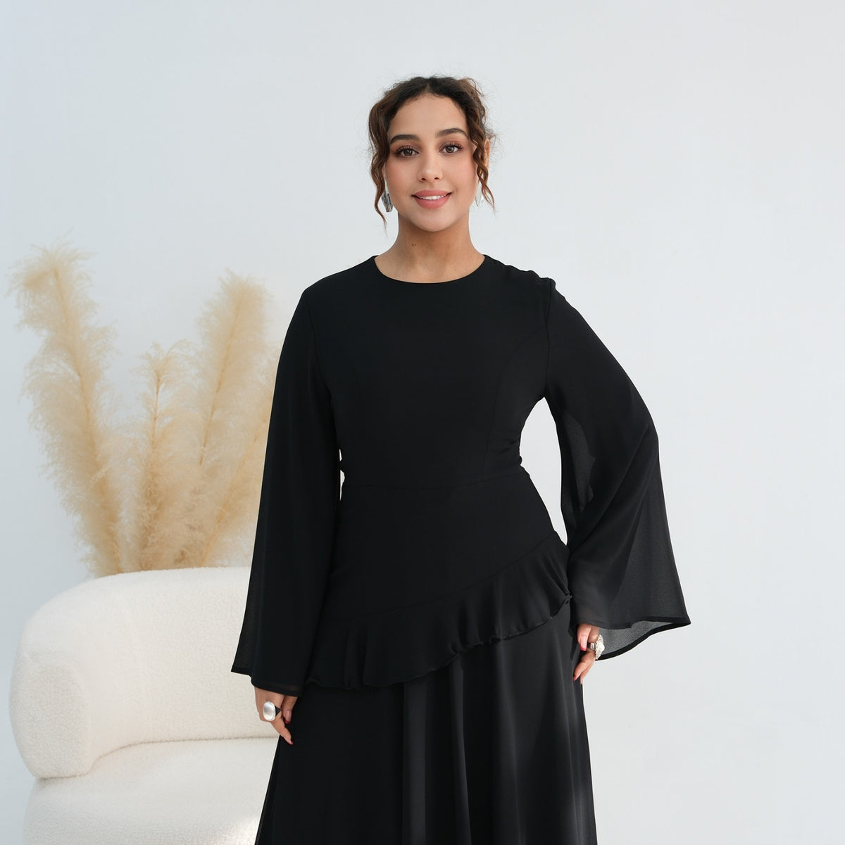 AMARA CHIFFON DRESS BLACK
