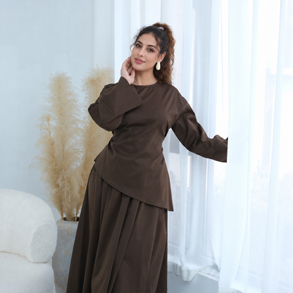 NOURA BROWN SKIRT SET