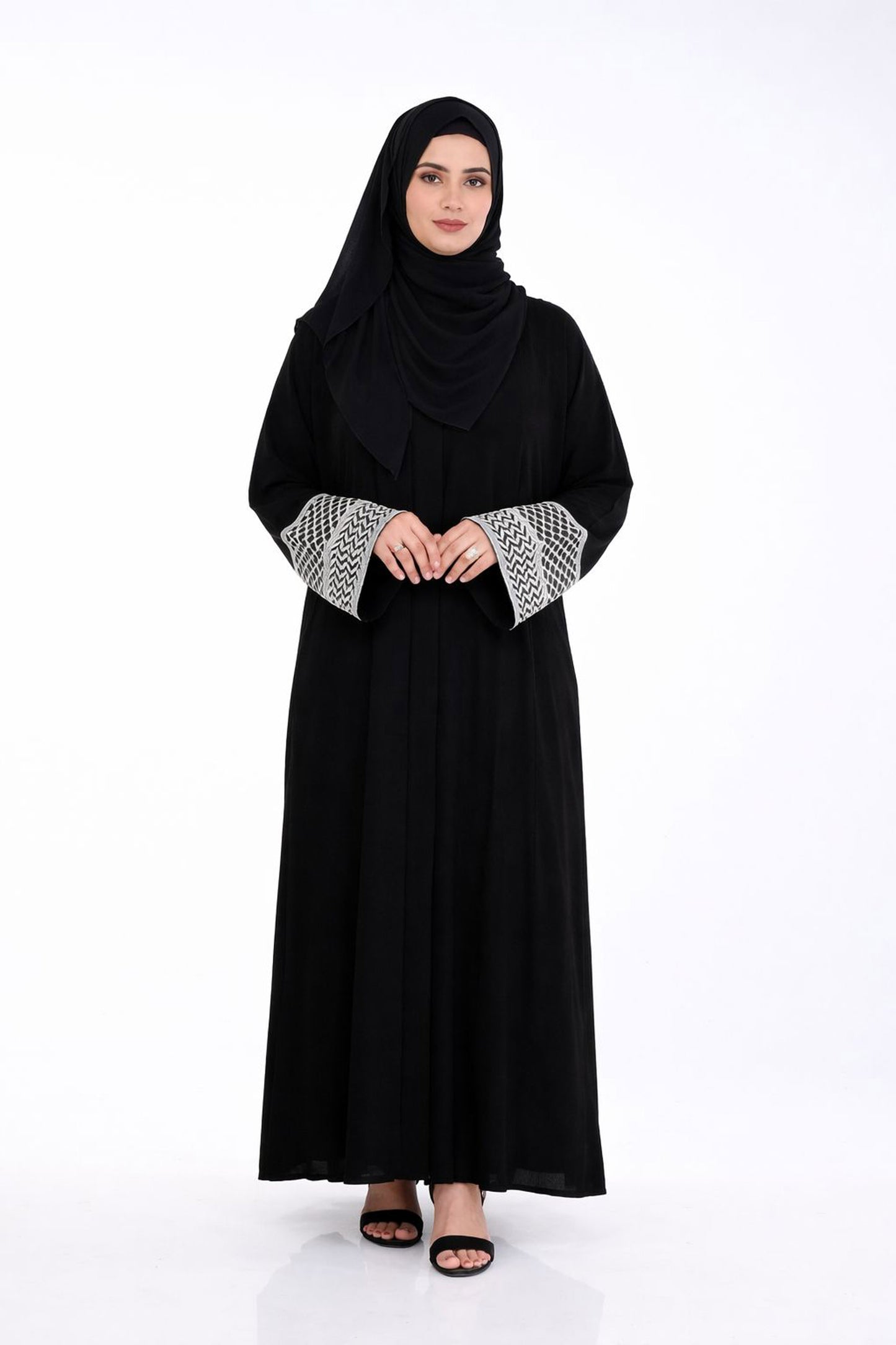 Zahra Black Embroidered Abaya