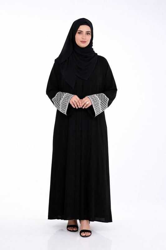 Zahra Black Embroidered Abaya