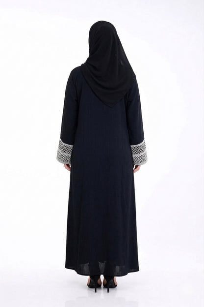 Zahra Black Embroidered Abaya