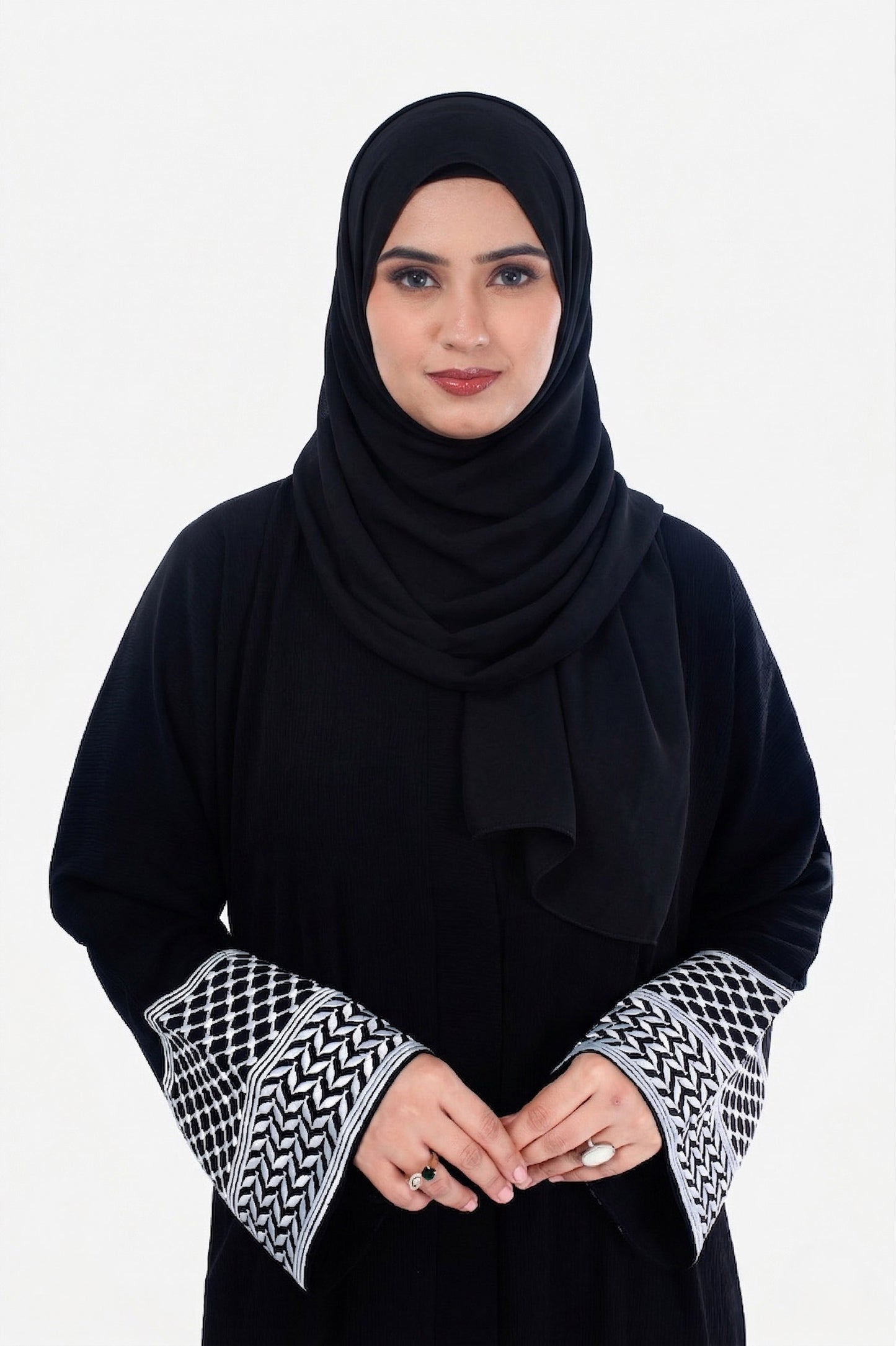 Zahra Black Embroidered Abaya