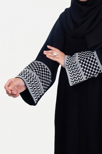 Zahra Black Embroidered Abaya
