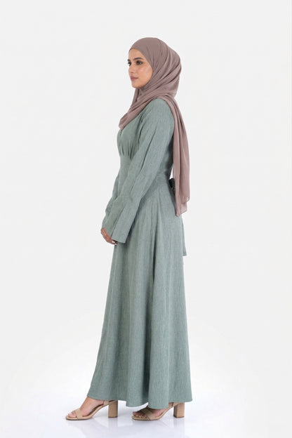 Roselle Olive Green Modest Dress