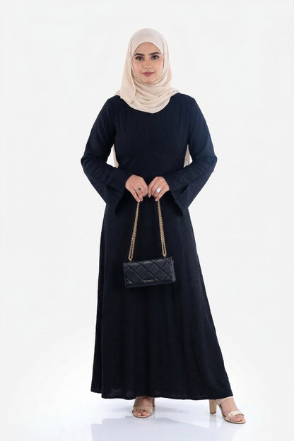 Roselle Black Modest Dress