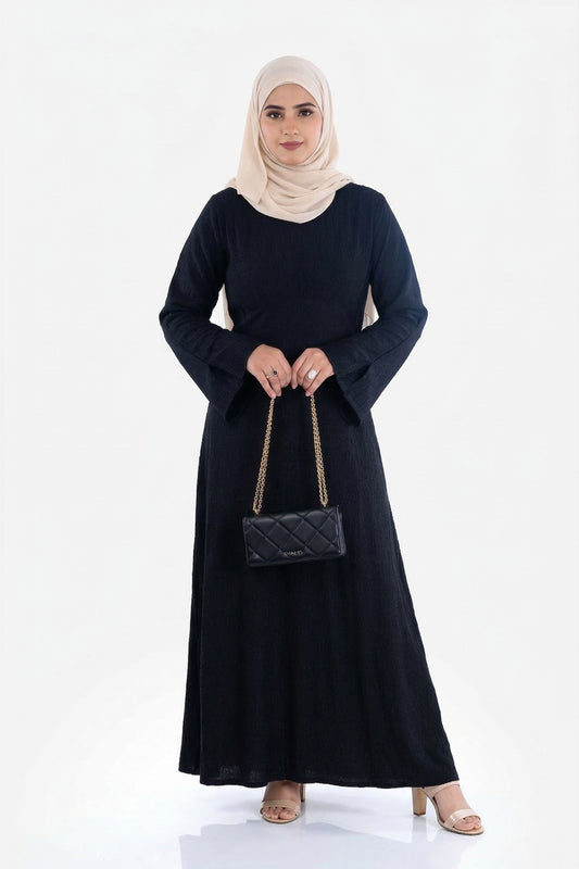Roselle Black Modest Dress
