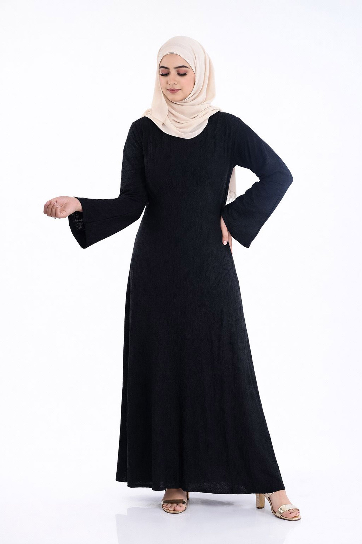 Roselle Black Modest Dress