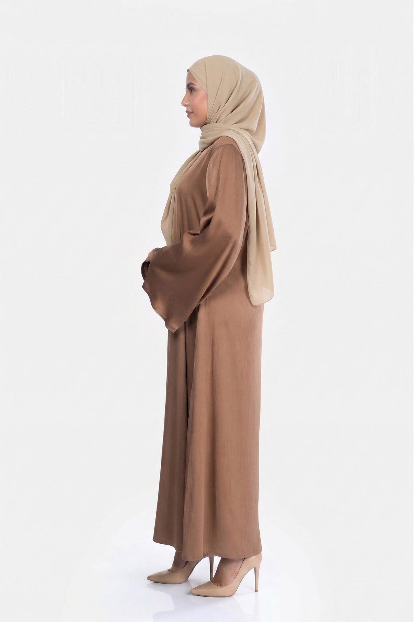 Caramel Nude Haya Satin Dress