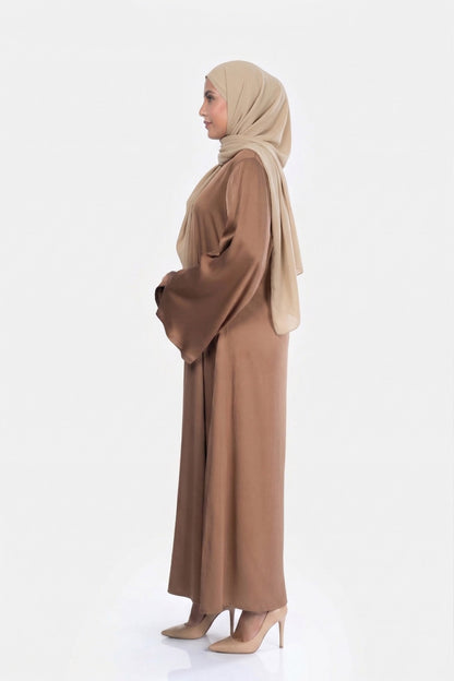 Caramel Nude Haya Satin Dress