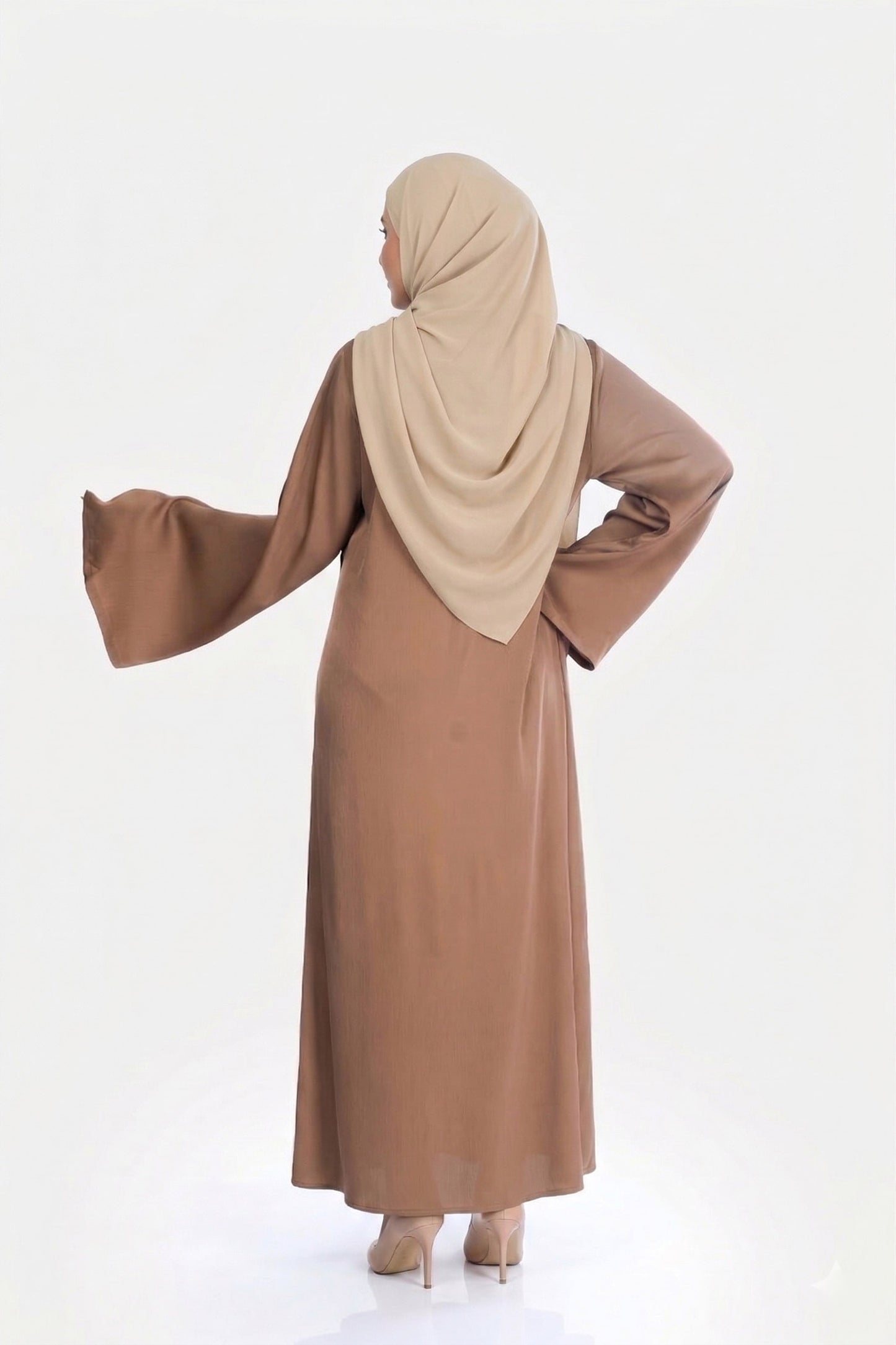 Caramel Nude Haya Satin Dress