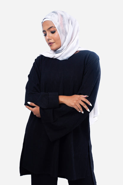 Black Luxe Ribbed Co-ord Set