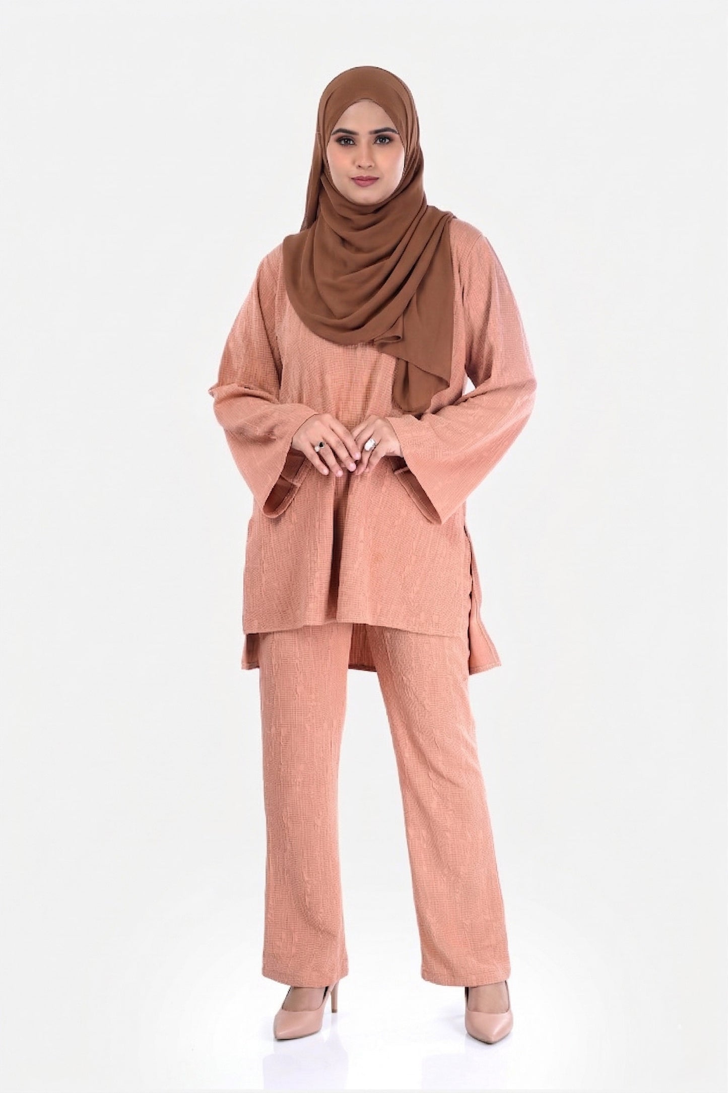 Rust Orange Luxe Ribbed Co-ord Set