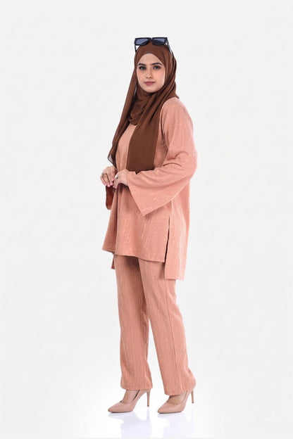 Rust Orange Luxe Ribbed Co-ord Set