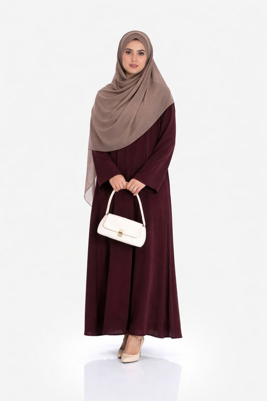 Ruby Maroon Haya Satin Dress