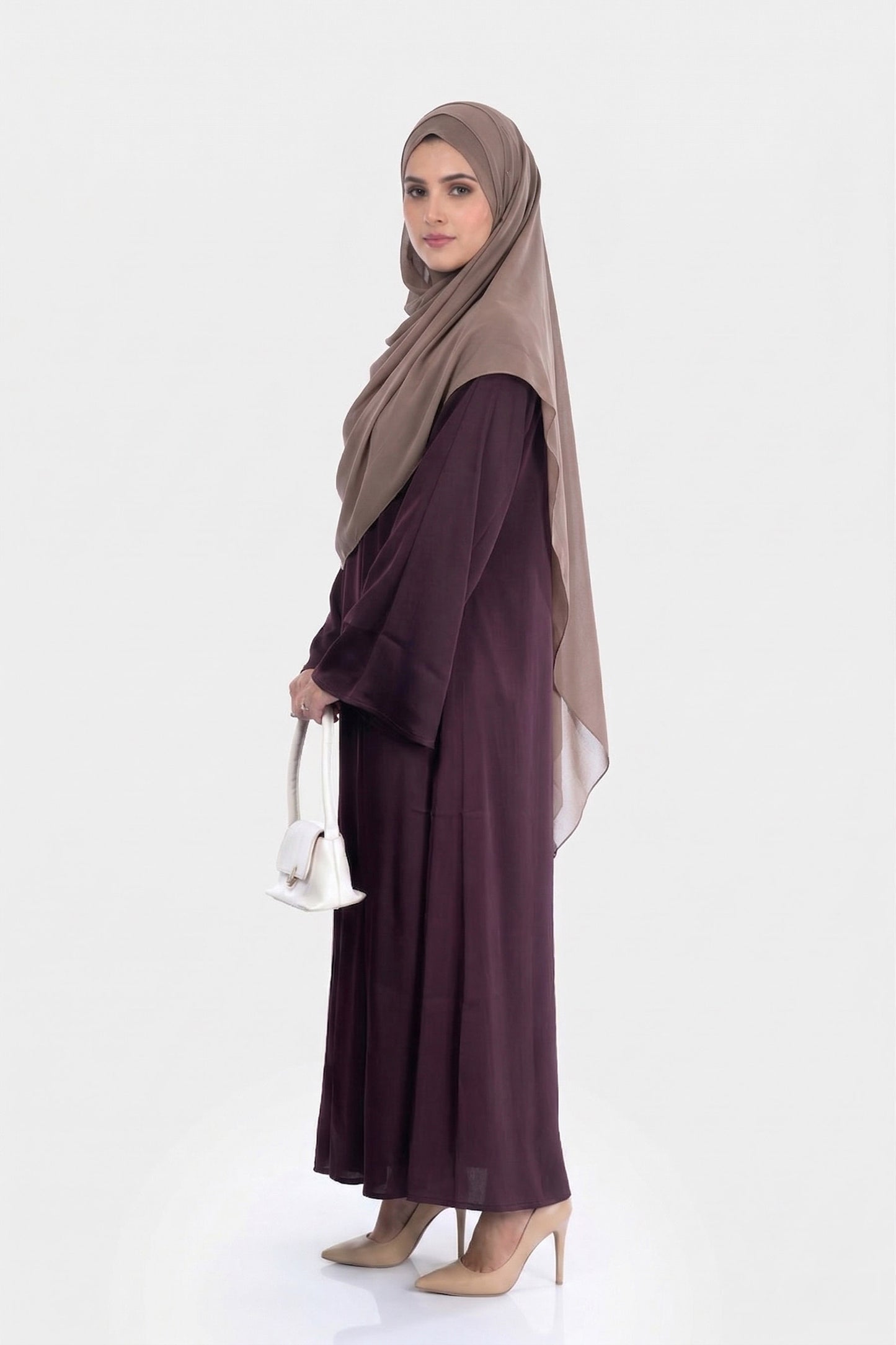 Ruby Maroon Haya Satin Dress