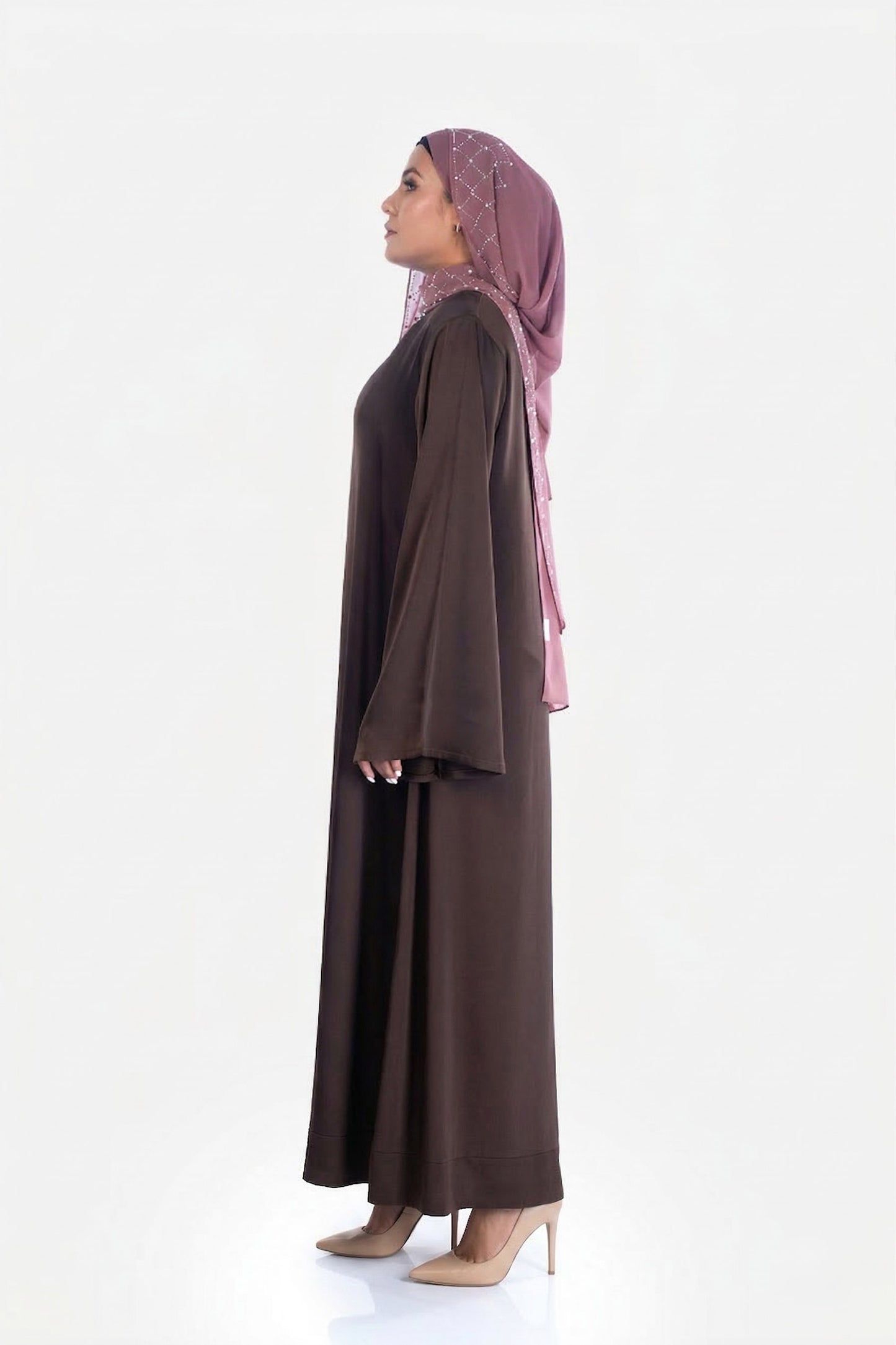 Dark Cocoa Haya Satin Dress