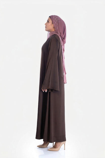 Dark Cocoa Haya Satin Dress