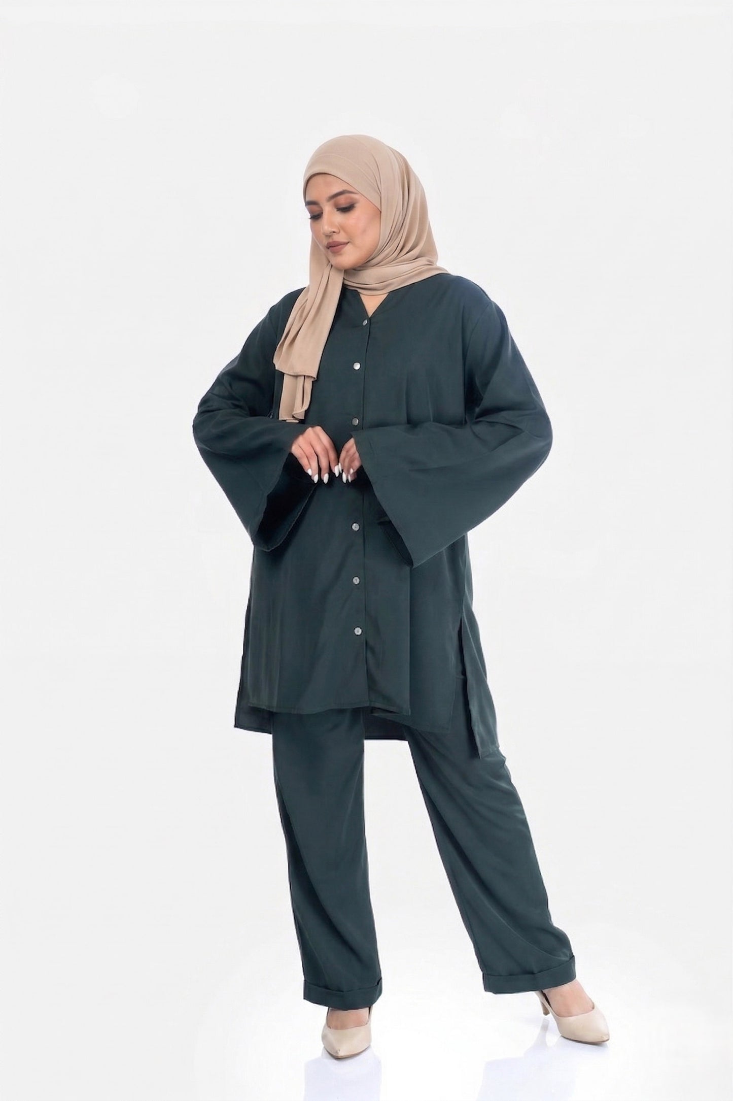 The Arisa Olive Green Co-ord Set