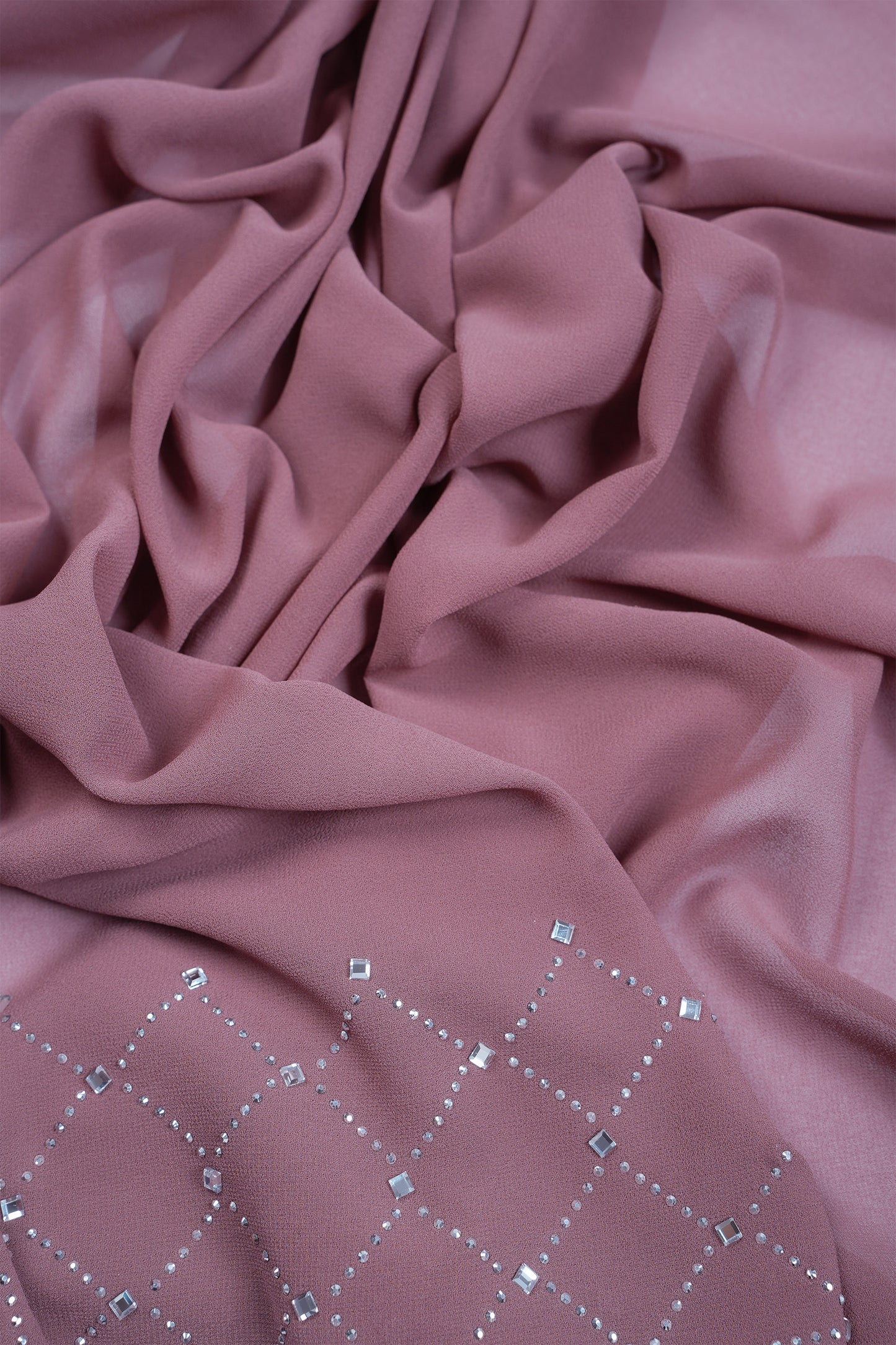 Opera Mauve Noor Luxe Hijab (Stoned Heavy Chiffon)