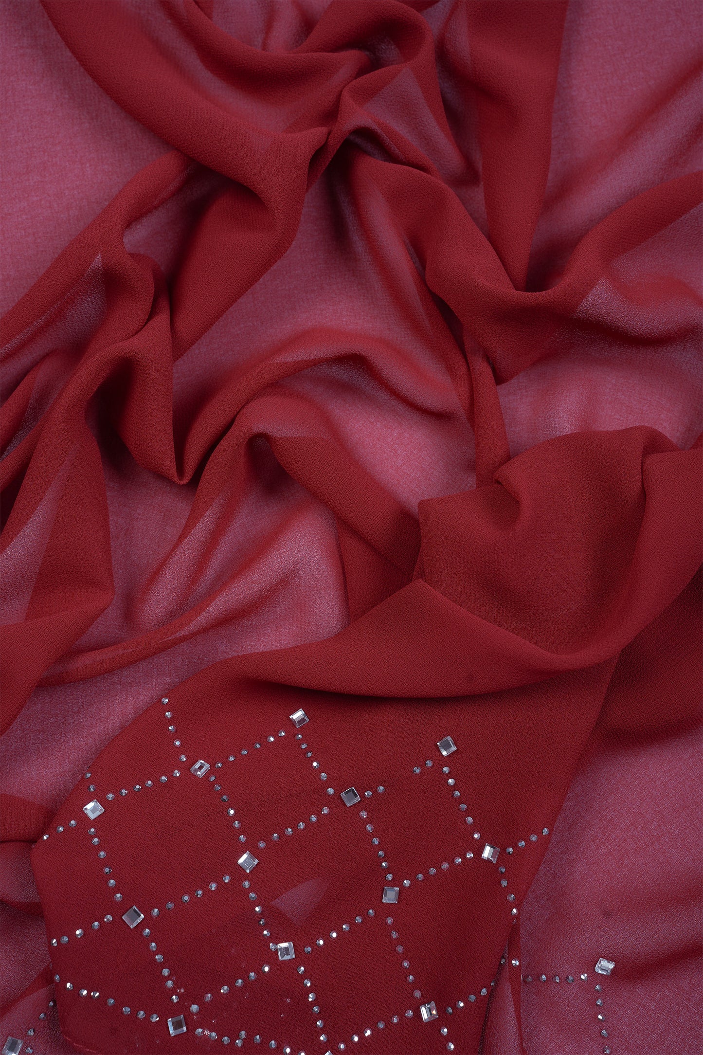 Red Noor Luxe Hijab (Stoned Heavy Chiffon)