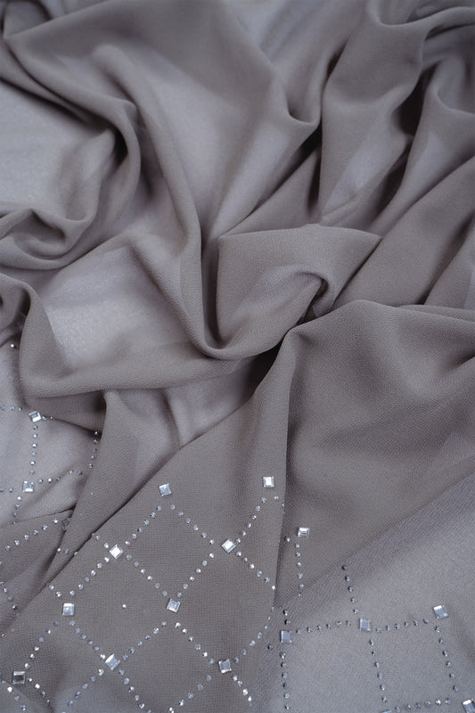 Dusty Green Noor Luxe Hijab (Stoned Heavy Chiffon)