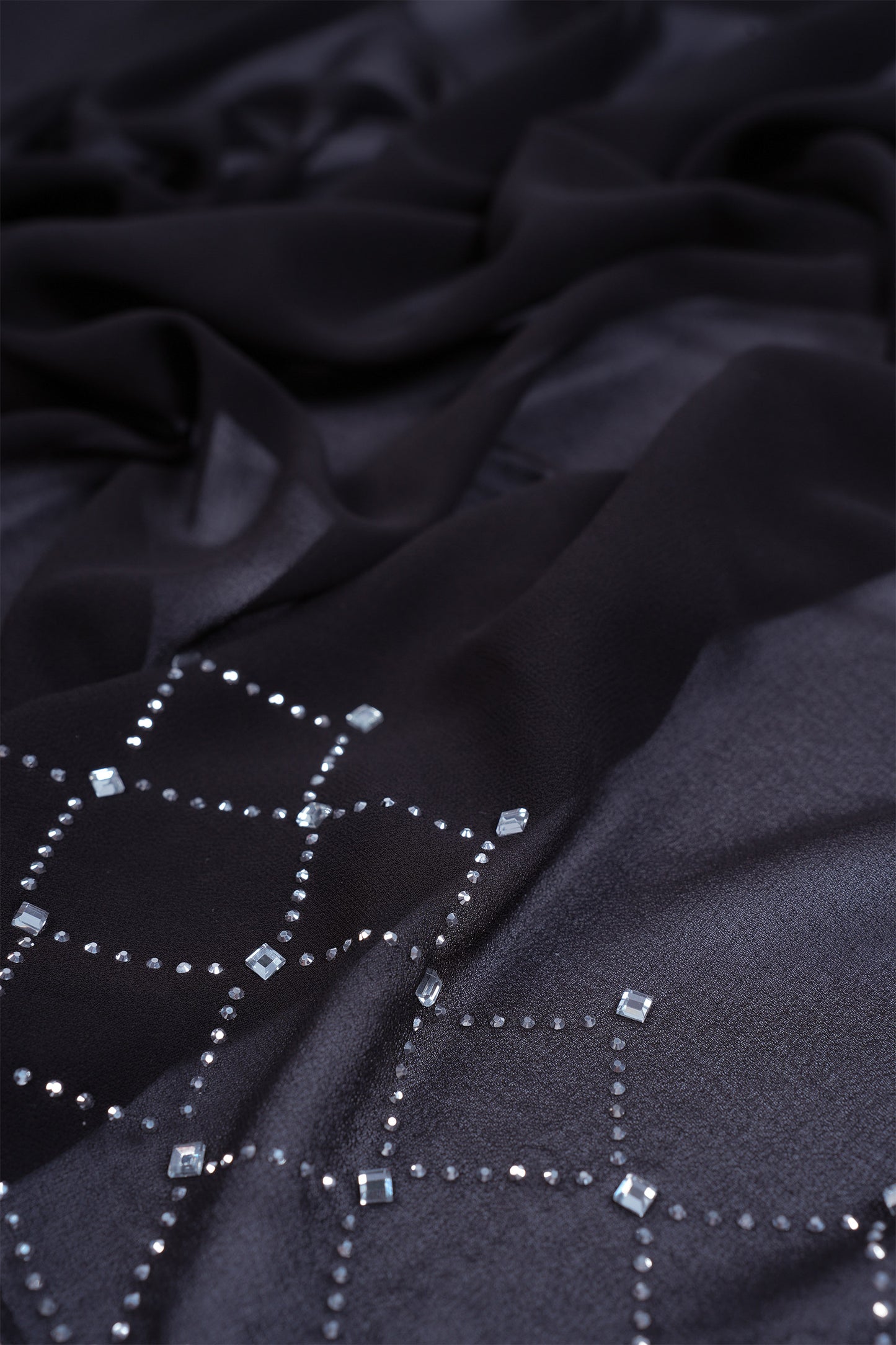 Black Noor Luxe Hijab (Stoned Heavy Chiffon)