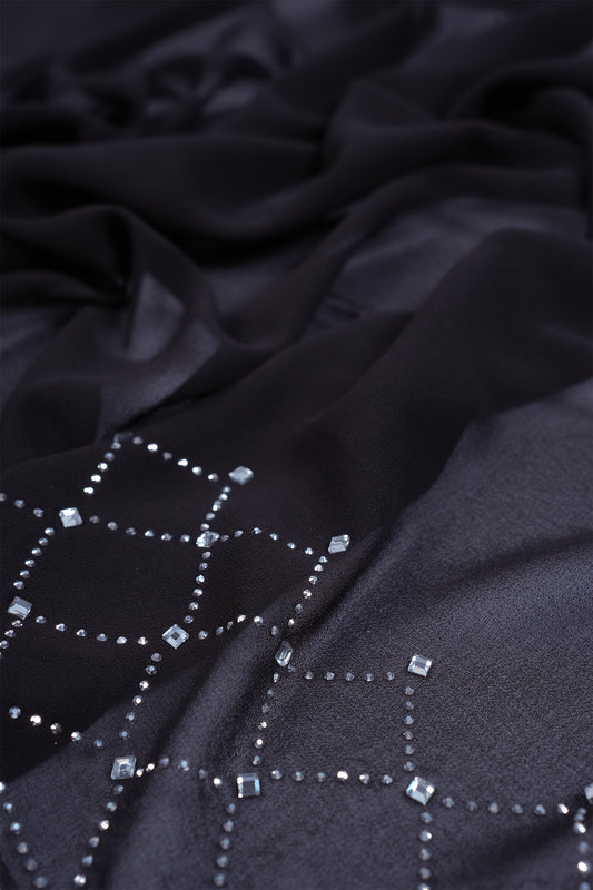 Black Noor Luxe Hijab (Stoned Heavy Chiffon)