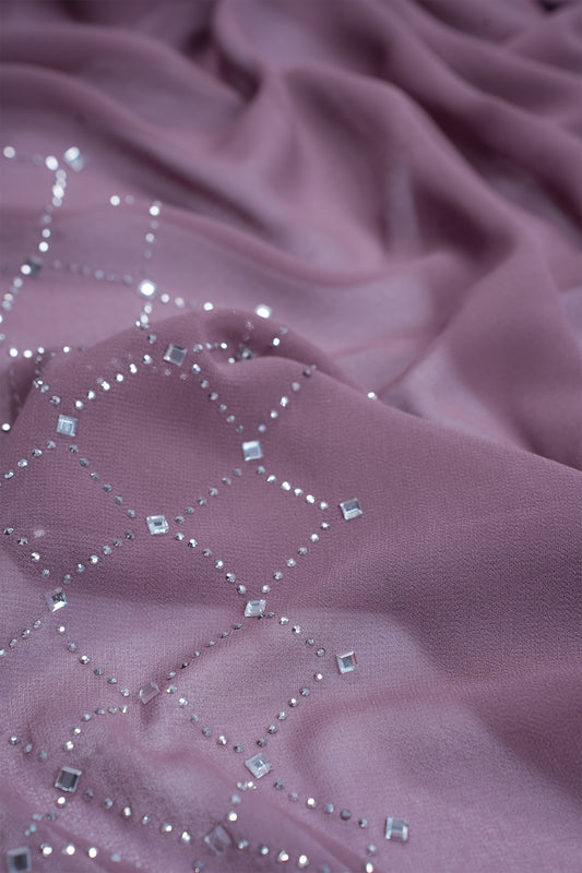 Mauve Noor Luxe Hijab (Stoned Heavy Chiffon)