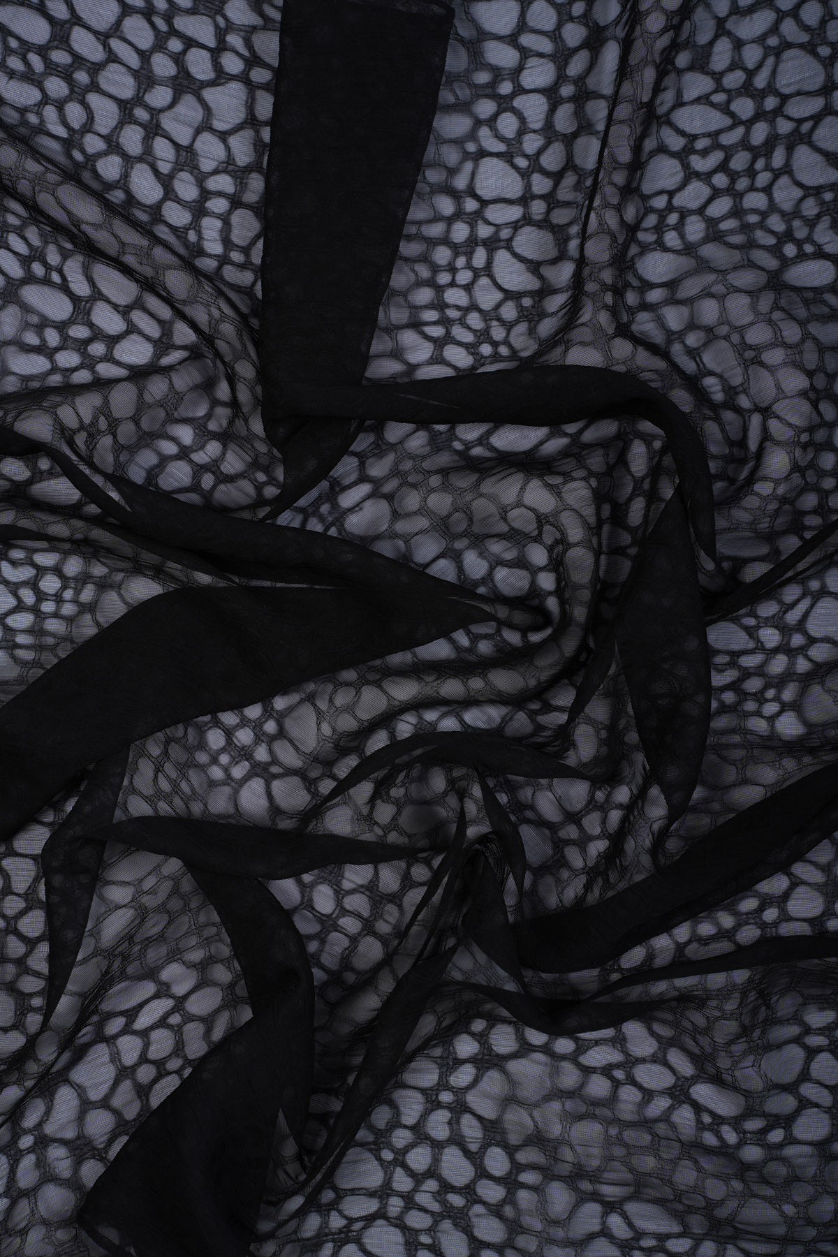 Black Grey Luxe Texture Chiffon Hijab
