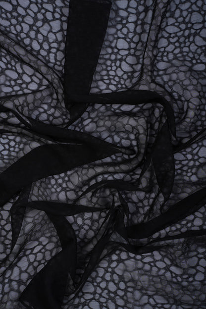 Black Grey Luxe Texture Chiffon Hijab