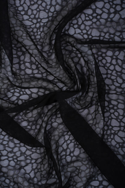 Black Grey Luxe Texture Chiffon Hijab