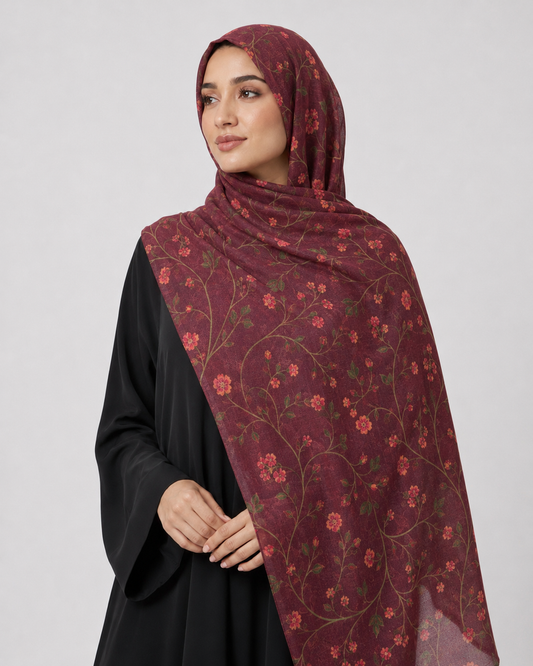 BURGUNDY BLOSSOM HIJAB