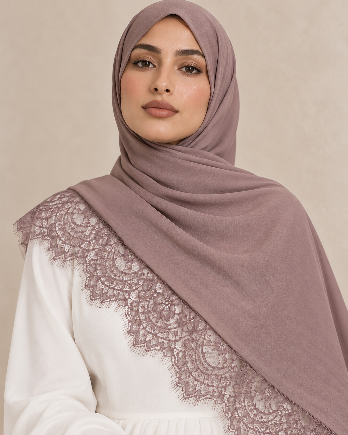 SOFT LAVENDER MODAL LACE HIJAB