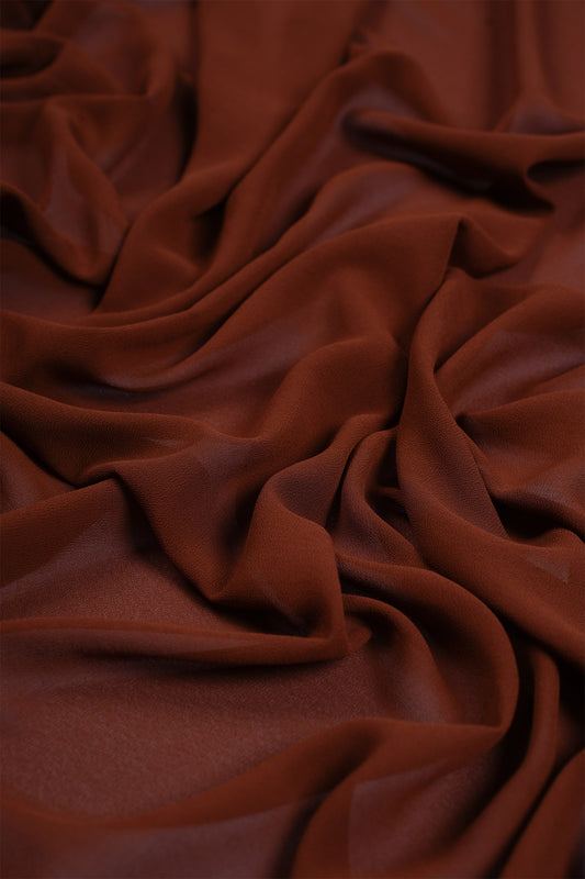 Deep Cocoa Rust Premium Heavy Chiffon Hijab