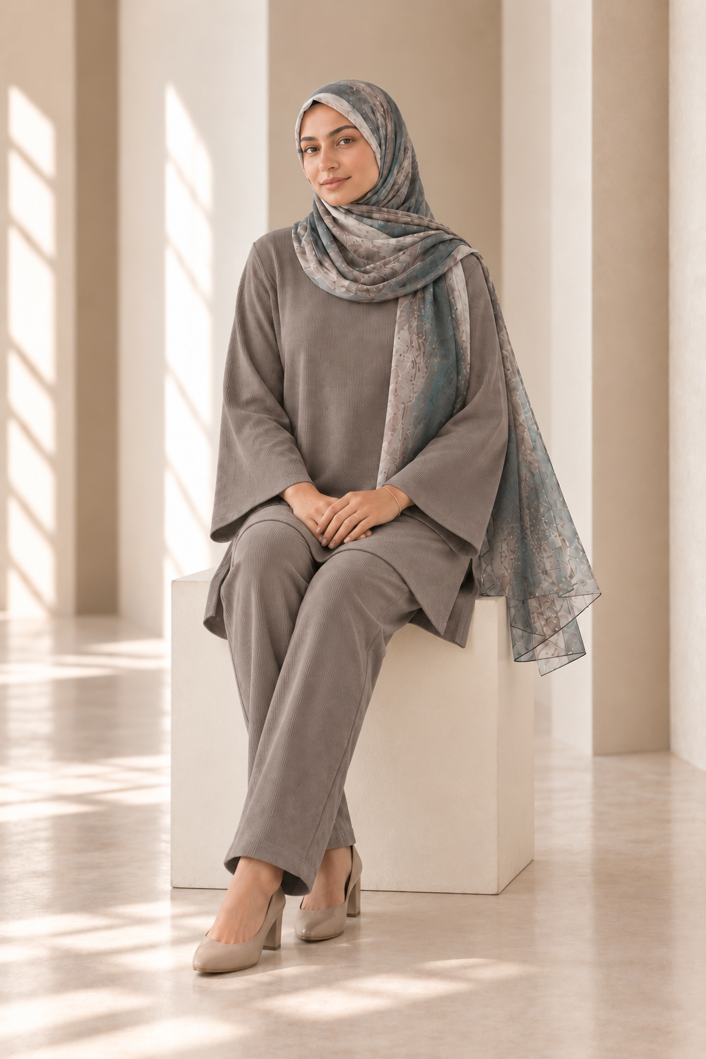 SAGE GREY AYLA TEXTURE CO-ORD SET