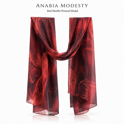 RED MARBLE PRINTED MODAL